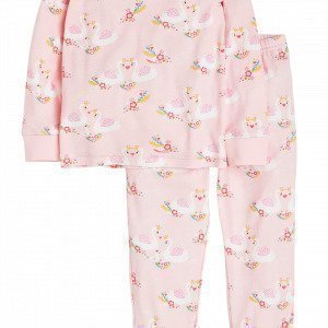 Lindex Pyjama Jossa Joutsenia Vaaleanpunainen