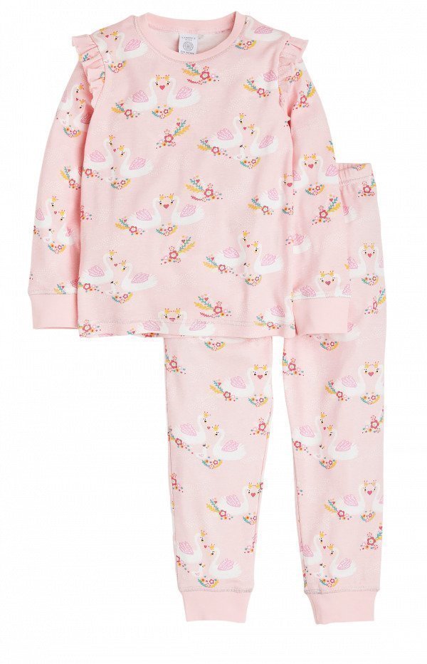 Lindex Pyjama Jossa Joutsenia Vaaleanpunainen