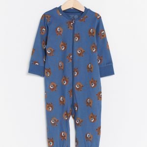 Lindex Pyjama Jossa Painatus Sininen