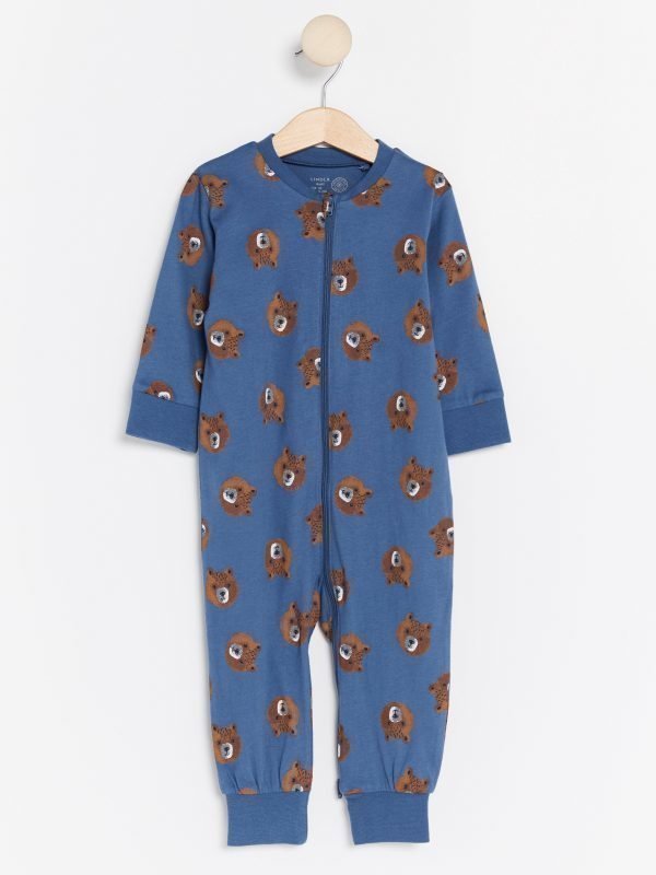Lindex Pyjama Jossa Painatus Sininen