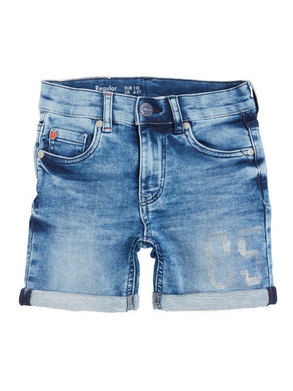 Lindex Regular Denimshortsit Joissa Painatus Sininen