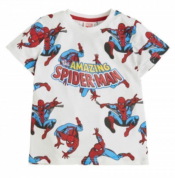 Lindex Spiderman Kuvioitu T-Paita Valkoinen
