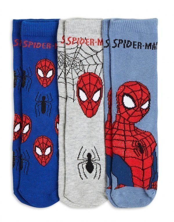 Lindex Spiderman Sukat Sininen 3-Pakkaus