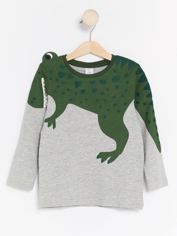 Lindex T-Paita Jossa Dinosaurus Harmaa