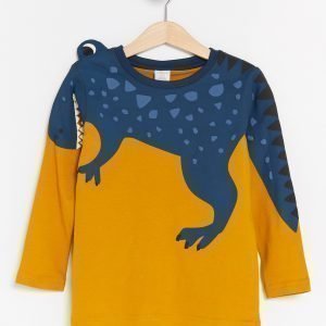 Lindex T-Paita Jossa Dinosaurus Keltainen