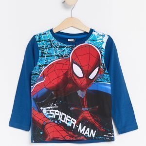 Lindex T-Paita Jossa Spider Man Painatus Sininen