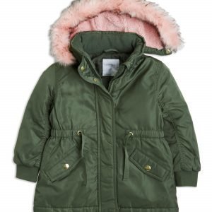 Lindex Topattu Parka Jossa On Turkisjäljitelmää Khaki