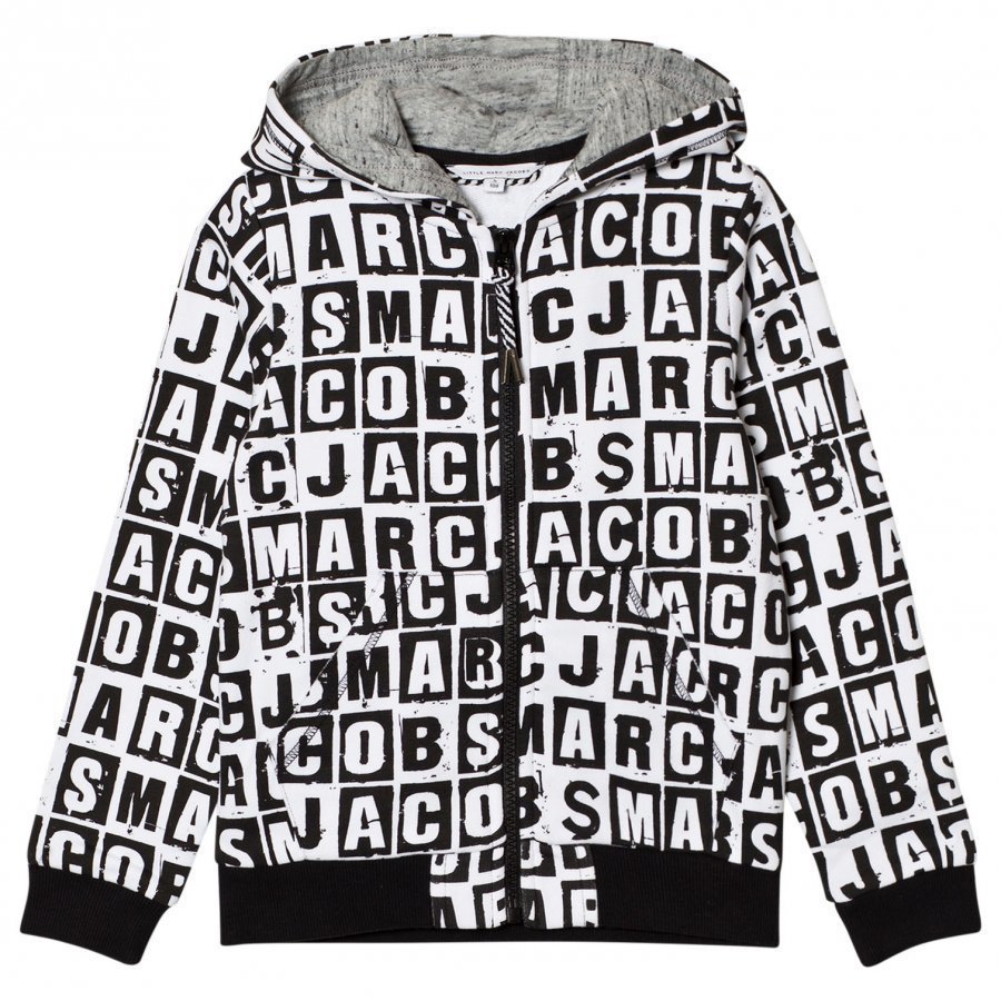 Little Marc Jacobs Black And White All Over Branded Hoody Huppari