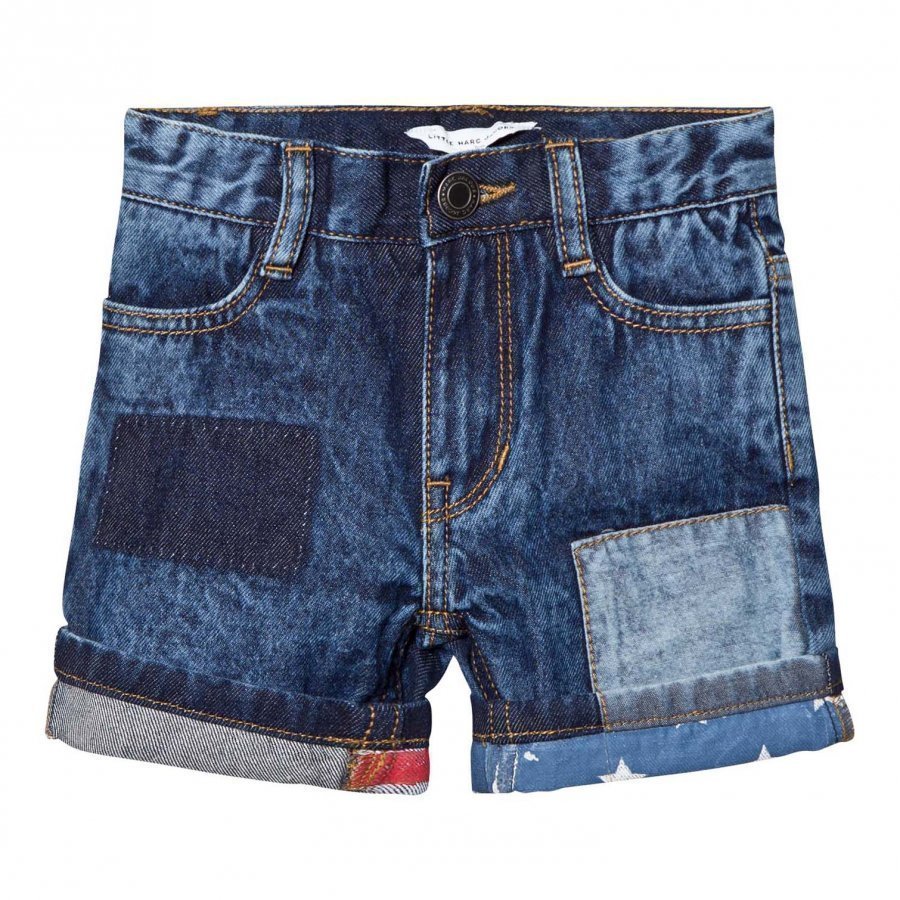 Little Marc Jacobs Blue American Flag Turn Up Denim Shorts Farkkushortsit