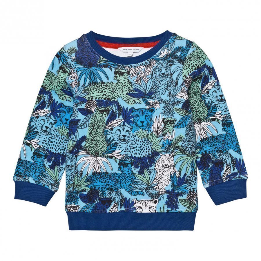 Little Marc Jacobs Blue Jungle And Leopard Print Sweatshirt Oloasun Paita