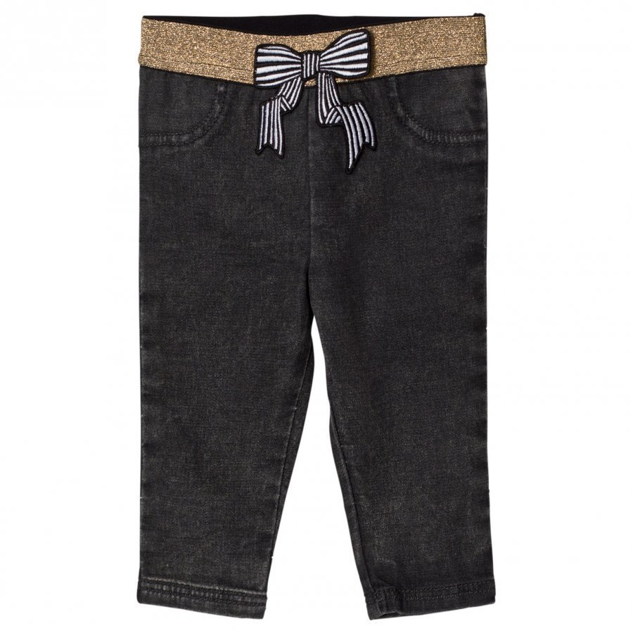 Little Marc Jacobs Grey Jegging With Glitter Waistband And Bow Farkut