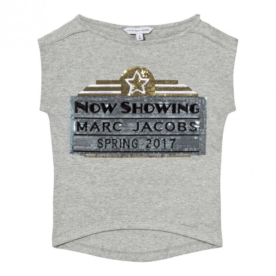 Little Marc Jacobs Grey Marc Jacobs Cinema Sequin Tee T-Paita