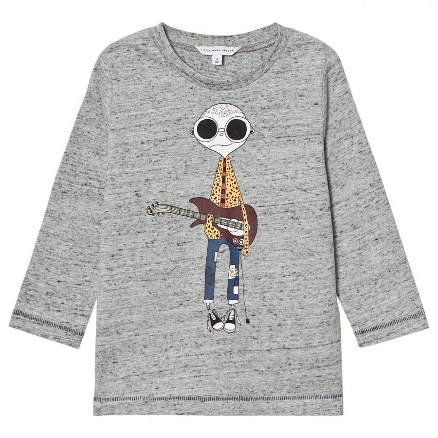 Little Marc Jacobs Grey Marl Mr Marc Guitar Print Tee T-Paita