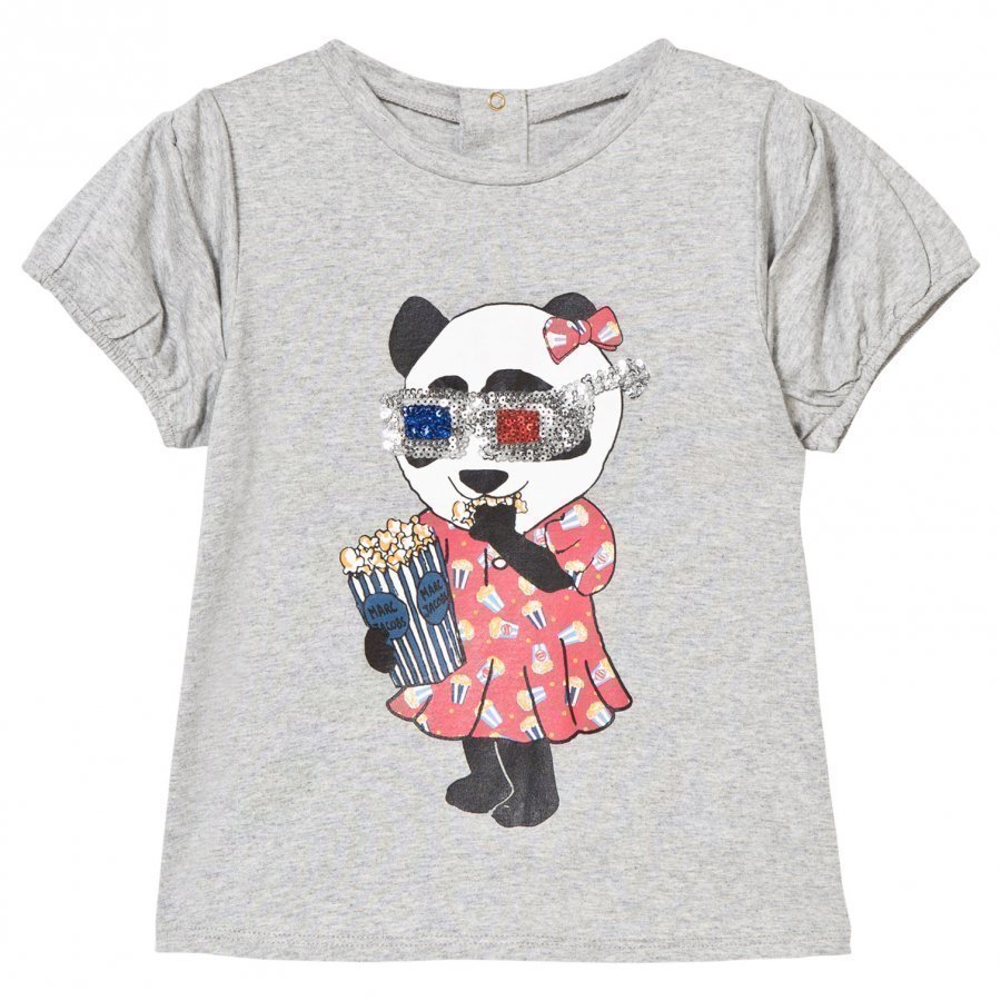 Little Marc Jacobs Grey Panda Eating Print Tee T-Paita