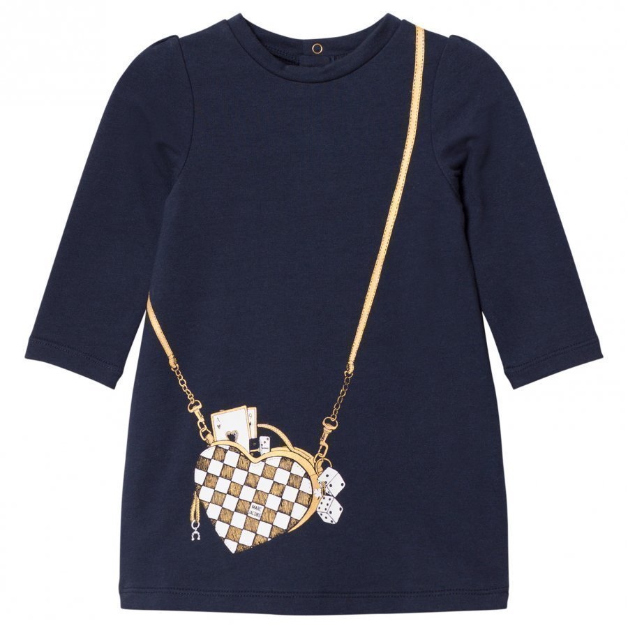 Little Marc Jacobs Navy Bag Jersey Long-Sleeve Dress Mekko