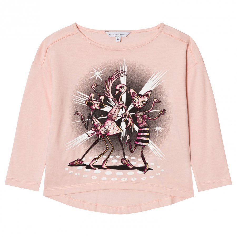 Little Marc Jacobs Pale Pink Disco Animal Print Tee T-Paita