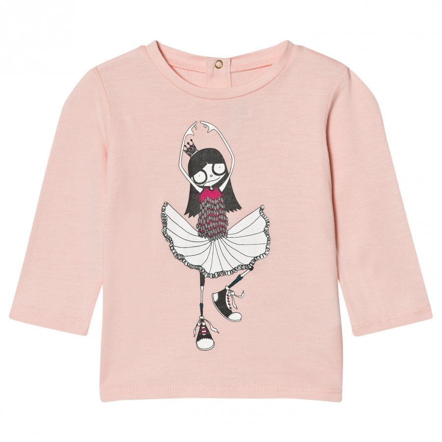 Little Marc Jacobs Pale Pink Miss Marc Ballerina Print Tee T-Paita