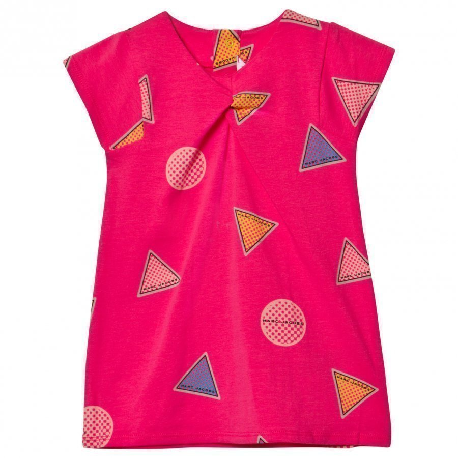 Little Marc Jacobs Pink All Over Branded Print Jersey Dress Mekko