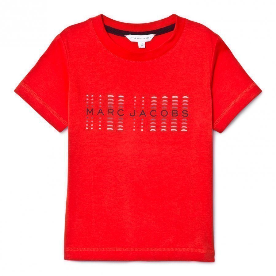 Little Marc Jacobs Red Branded Tee T-Paita