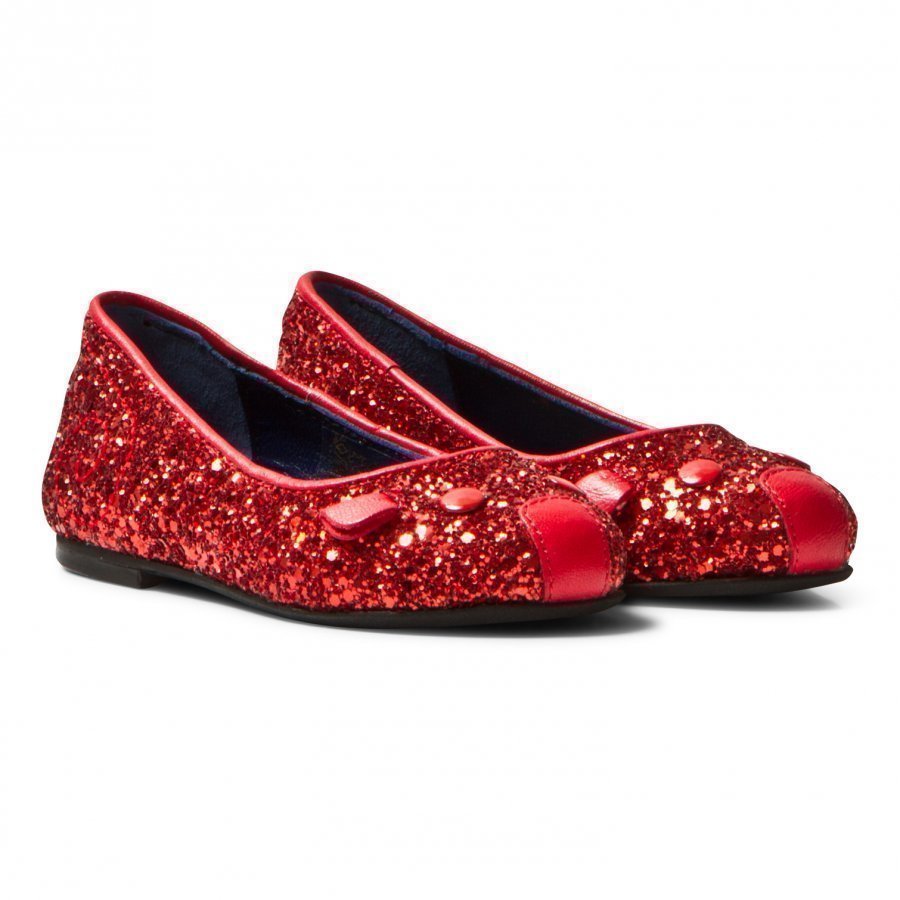 Little Marc Jacobs Red Glitter Mouse Pumps Ballerinat