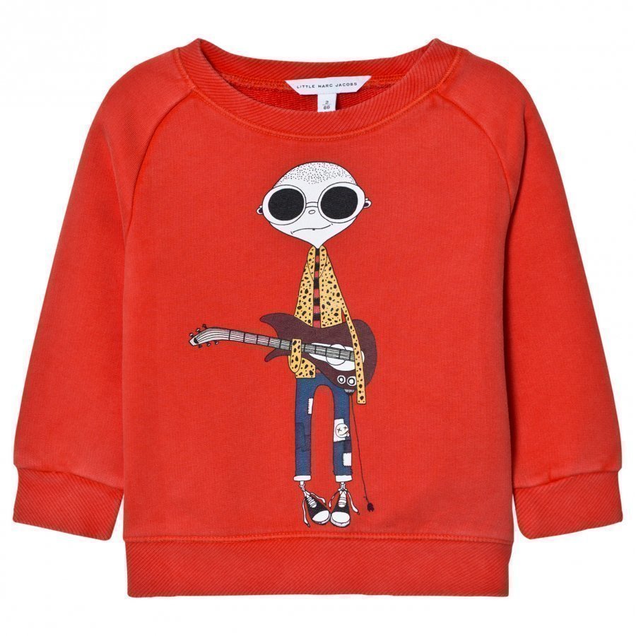 Little Marc Jacobs Red Mr Marc Guitar Print Sweatshirt Oloasun Paita