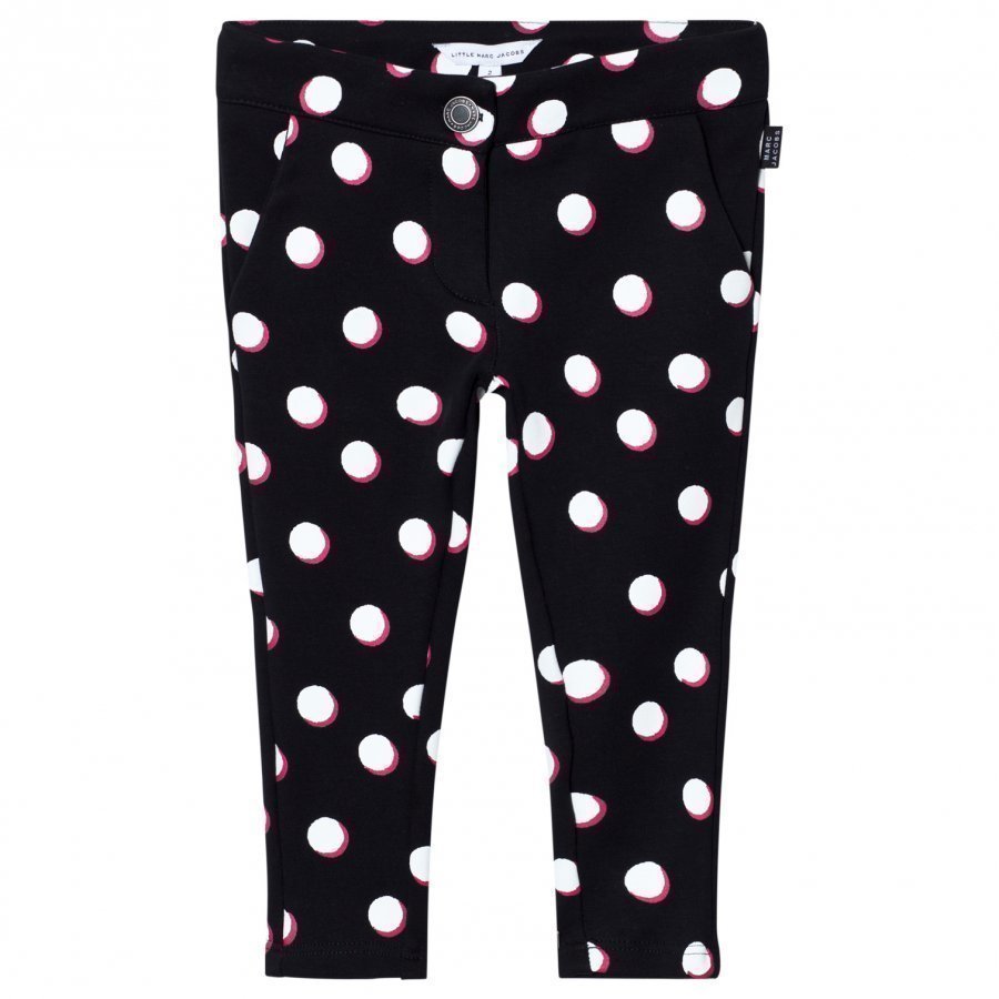 Little Marc Jacobs Spot Jersey Trousers Black White And Pink Housut