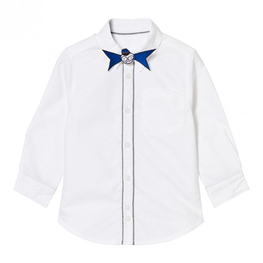 Little Marc Jacobs White Branded Shirt With Mr Marc Bow Tie Kauluspaita