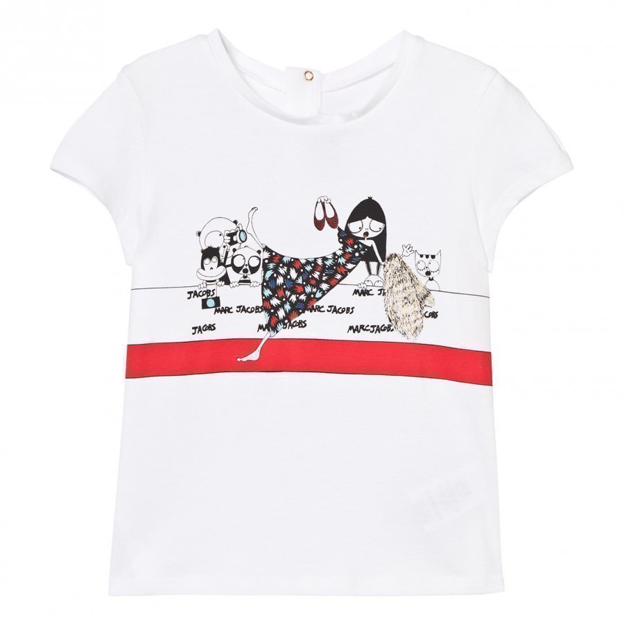 Little Marc Jacobs White Miss Marc Print Tee T-Paita