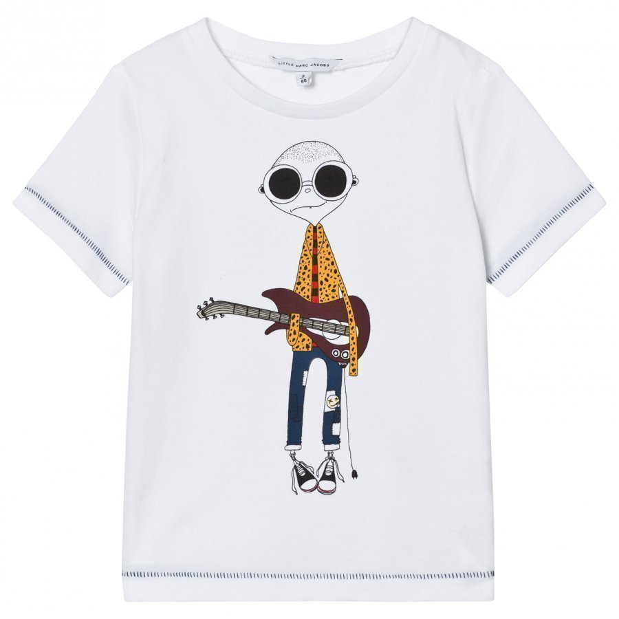 Little Marc Jacobs White Mr Marc Guitar Player Tee T-Paita