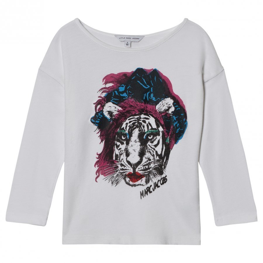 Little Marc Jacobs White Tiger Print Tee T-Paita