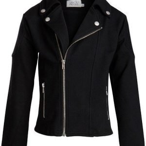 Little Pieces Collegepusero Biker Jacket Ticka Black