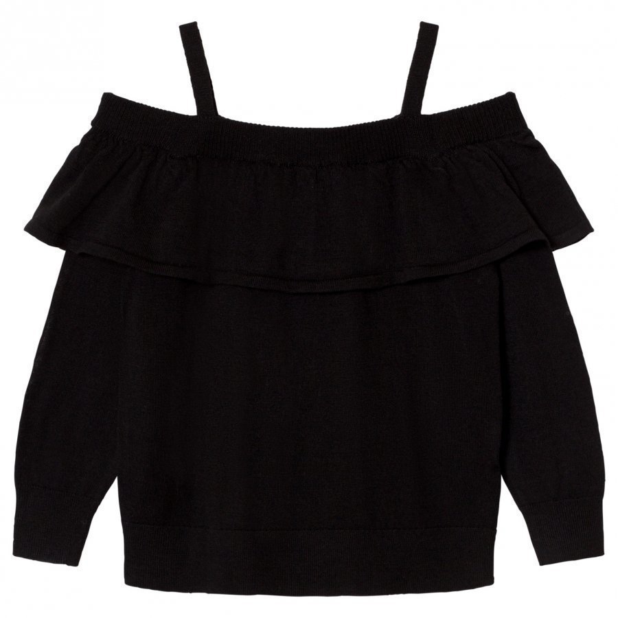 Little Remix Aza Ruffle Off Shoulder Sweater Black Oloasun Paita