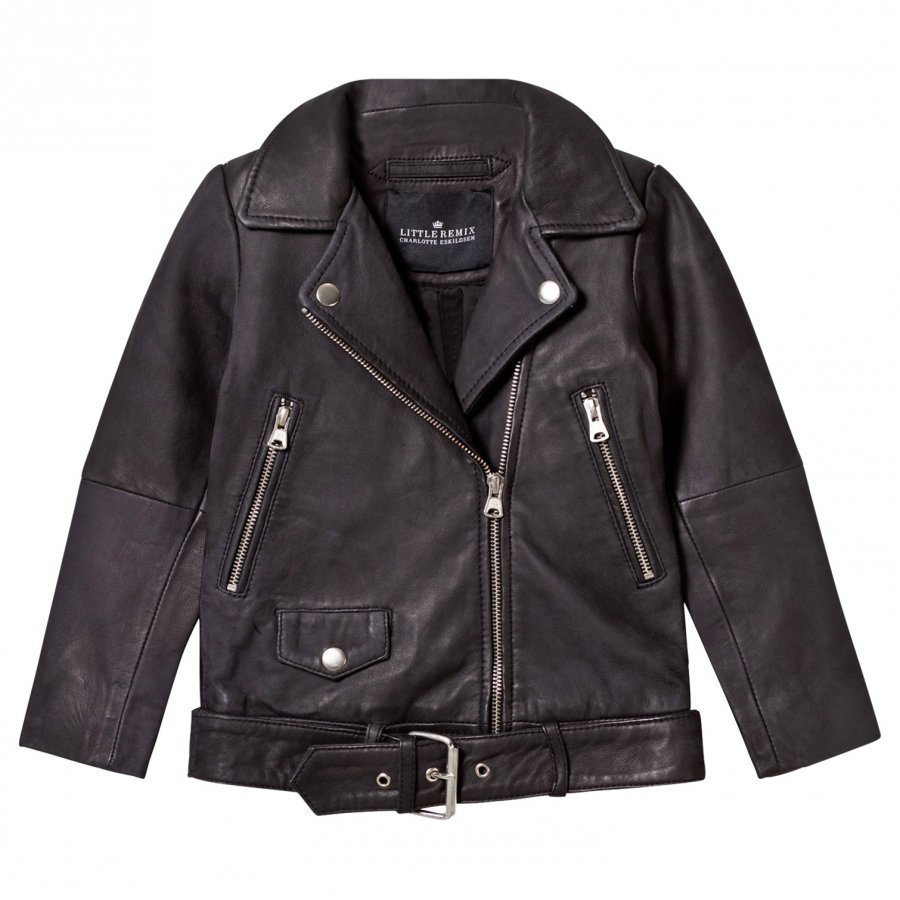 Little Remix Jr Aida Fringe Leather Jacket Black Nahkatakki