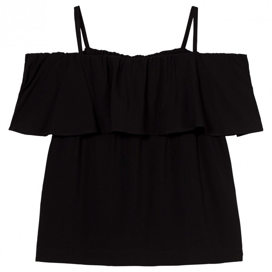 Little Remix Rion Ruffle Top Black Pusero