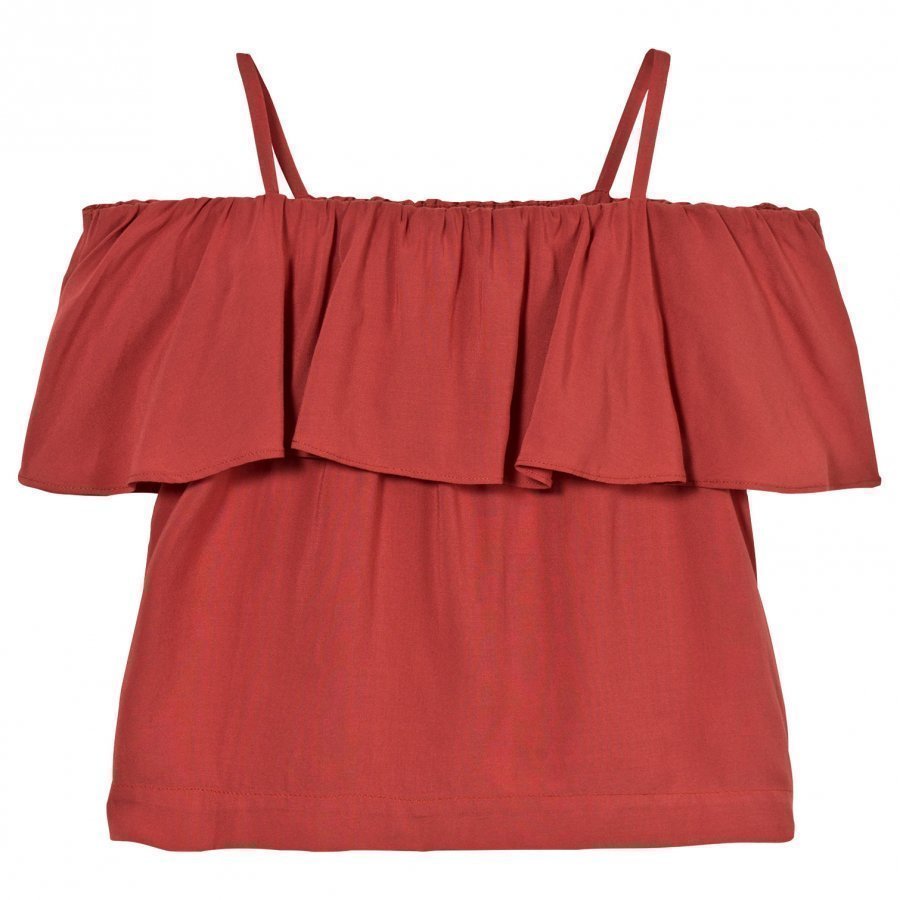 Little Remix Rion Ruffle Top Dusty Red Pusero