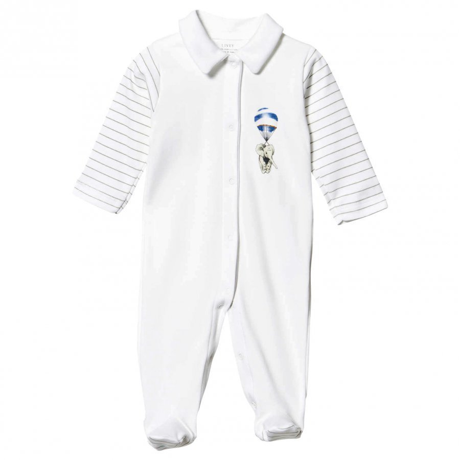 Livly Collar Footed Baby Body White Blue Elephant Body