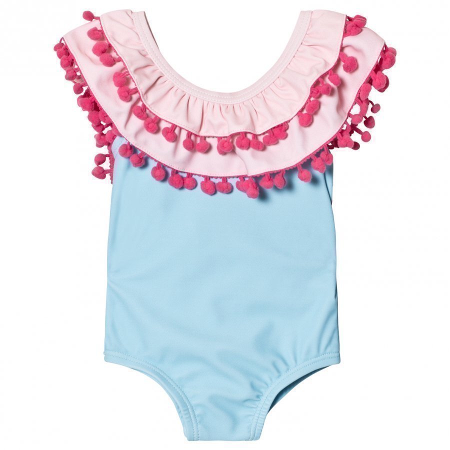 Livly Doubled Ruffled One-Piece Bathing Suit Yucca Pink Solid Uimapuku