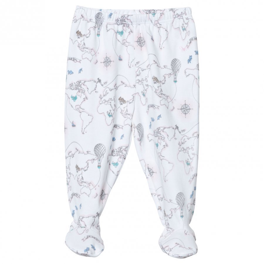 Livly Footed Pants Pink World Map Housut