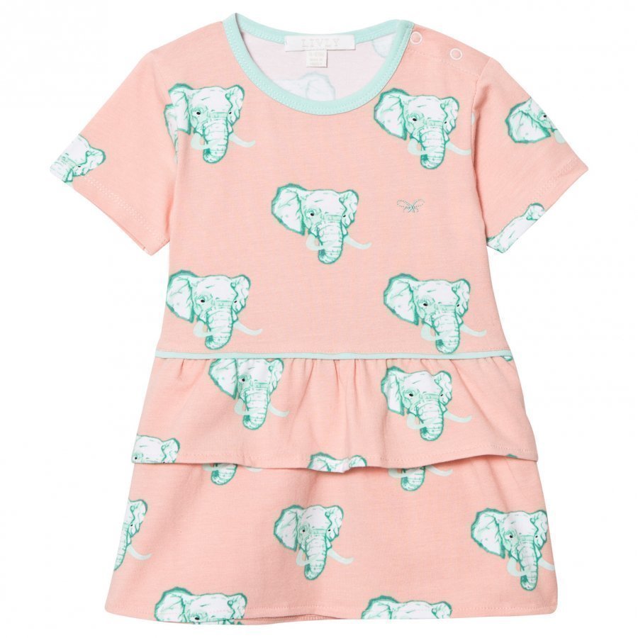 Livly Lily Dress Coral Elephants Mekko