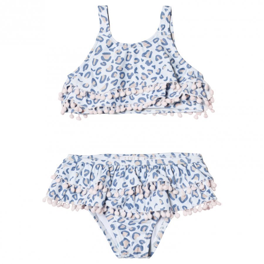 Livly Ruffled Bikini Leo Print Blue Bikinit