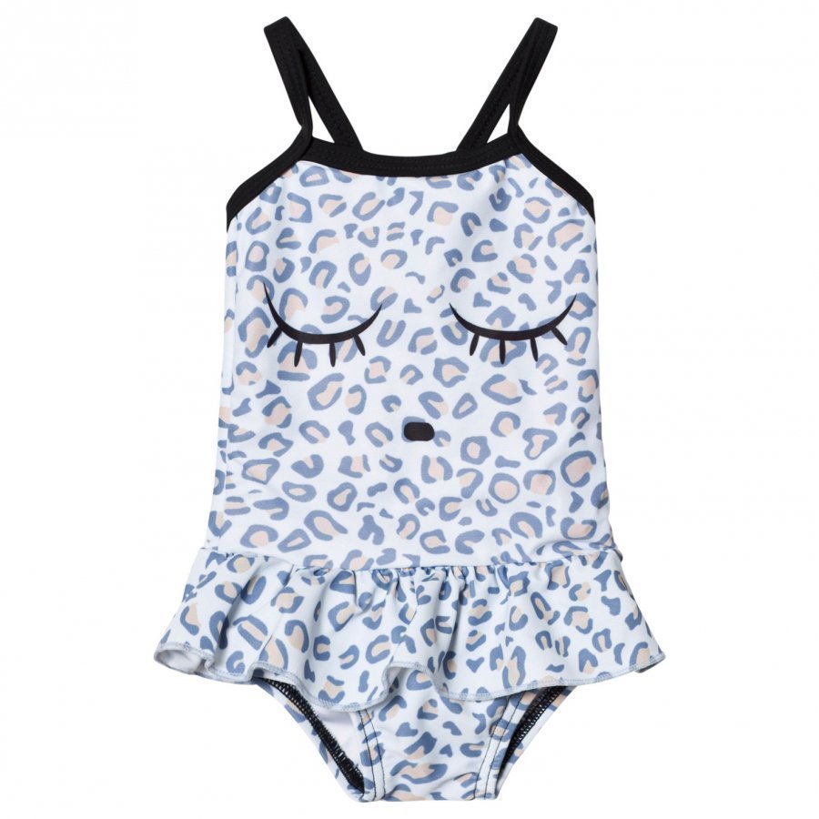 Livly Ruffled Skirt One-Piece Bathing Suit Leo Print Blue Uimapuku