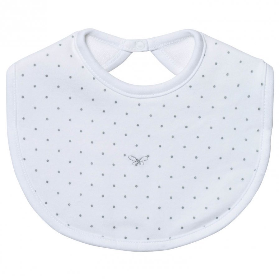 Livly Saturday Bib White/ Silver Dots Ruokalappu