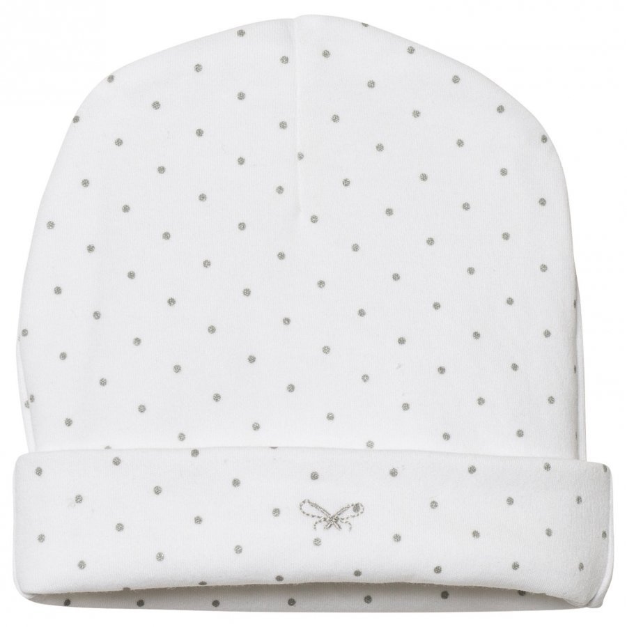 Livly Saturday Ninni Hat White/Silver Dots Hattu Huivi Ja Hanskat Setti