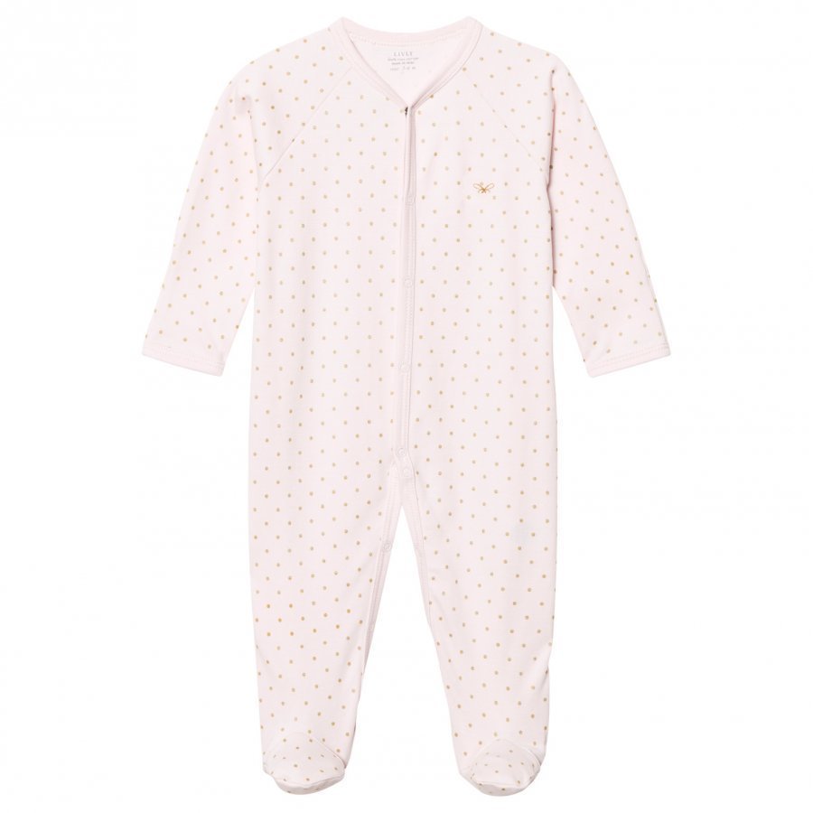 Livly Saturday Simplicity Footed Baby Body Pink/Gold Dots Body