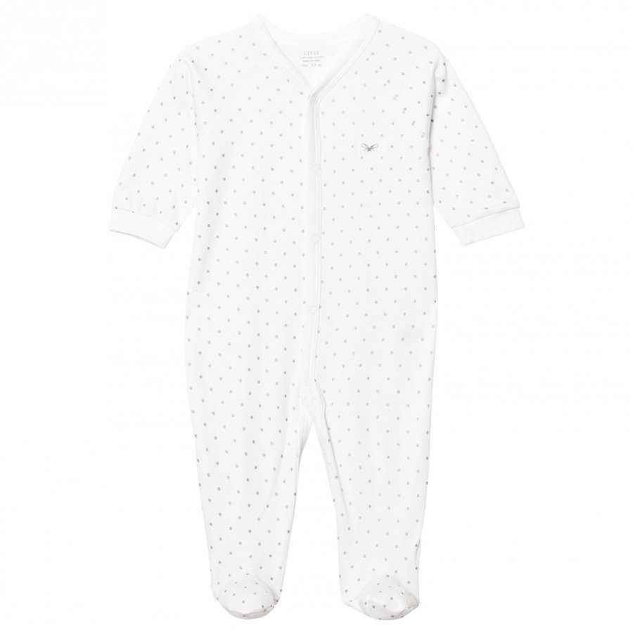 Livly Saturday Simplicity Footed Baby Body White/Silver Dots Body