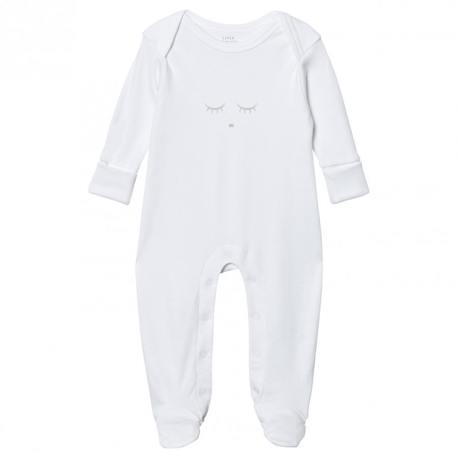 Livly Sleeping Cutie Cover Footed Baby Body White/Grey Body