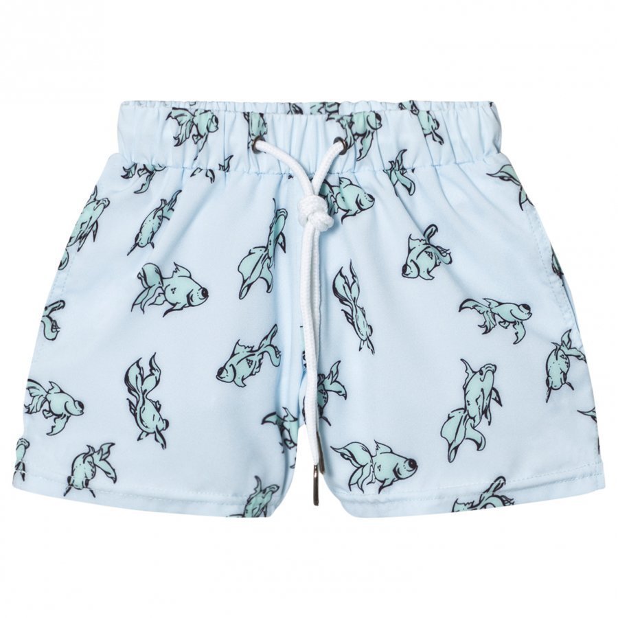 Livly Swim Trunks Gold Fish Blue Uimahousut