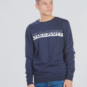 Lyle & Scott Block Logo Crew Bb Neule Sininen