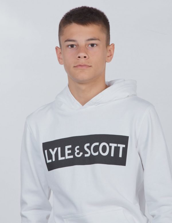 Lyle & Scott Block Logo Oth Hoody Fleece Huppari Valkoinen