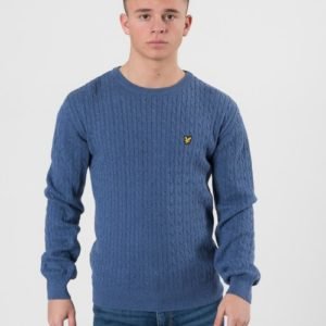 Lyle & Scott Cable Knit Jumper Storm Neule Sininen